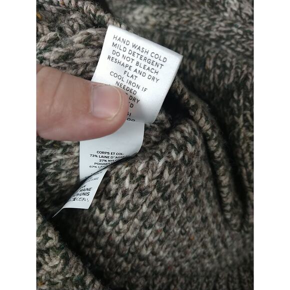 L.L. Bean Men's M Sweater Lambswool Blend Cowl/Shawl Neckline Heavy Cabin Core - Picture 11 of 11